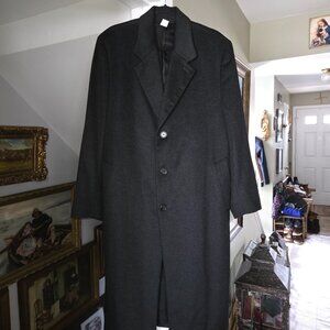 Cashmere Wool Men's Coat - 40S - 3-Button Charcoal Gray - Hart Schaffner Marx